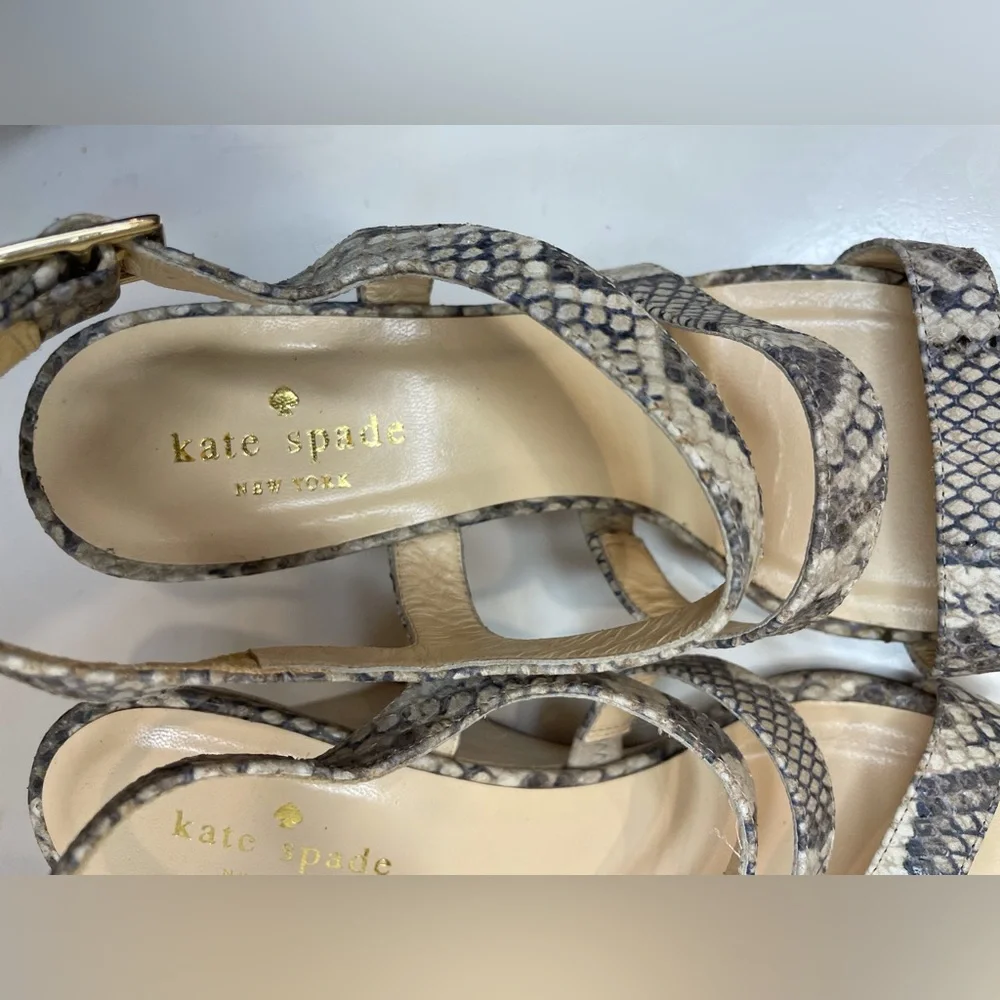 Kate Spade‎ Snakeskin Pattern Wedges Sandals Size 7 B